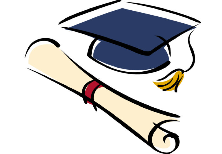 Graduation cap next to a diploma